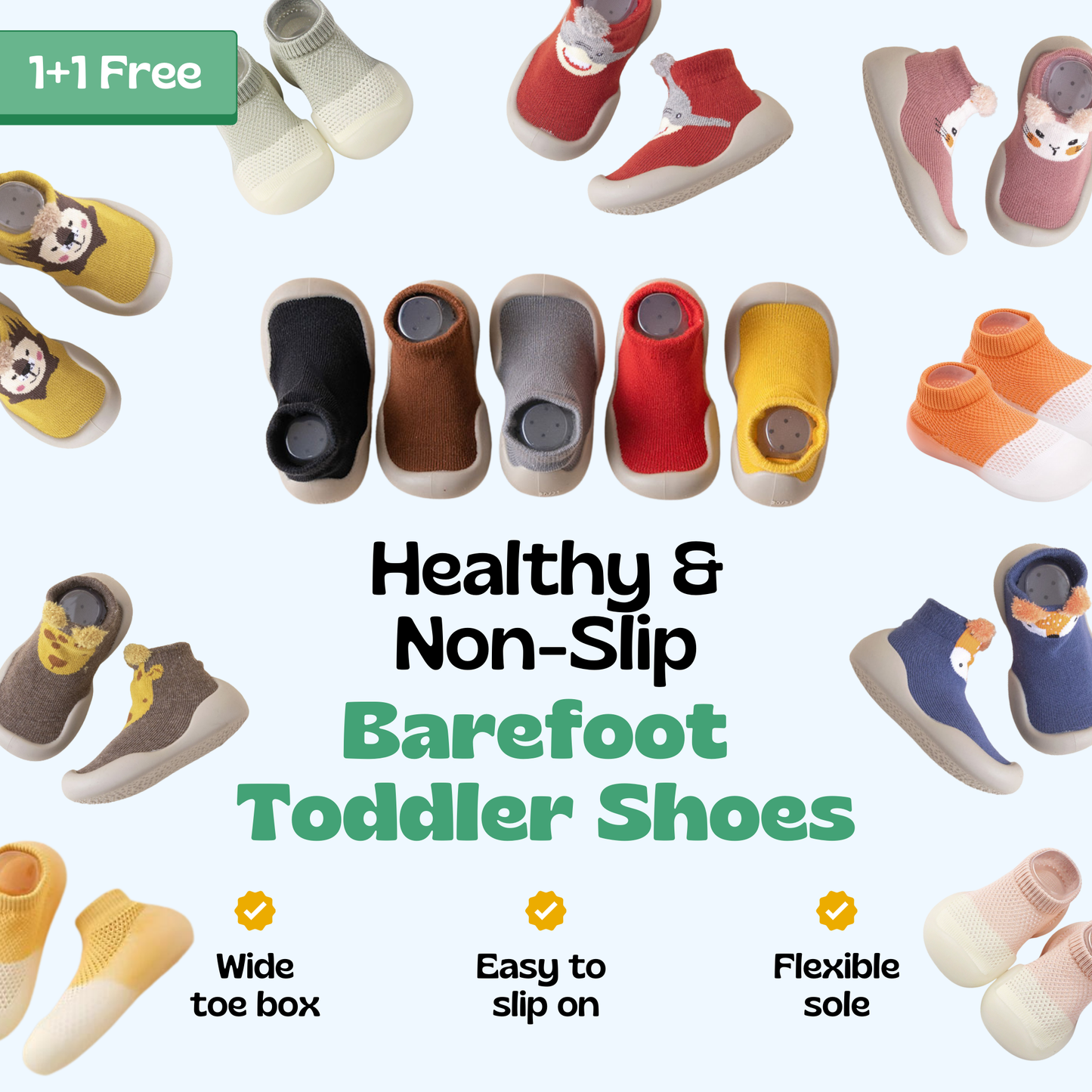 Chaussures antidérapantes pieds nus pour tout-petits
