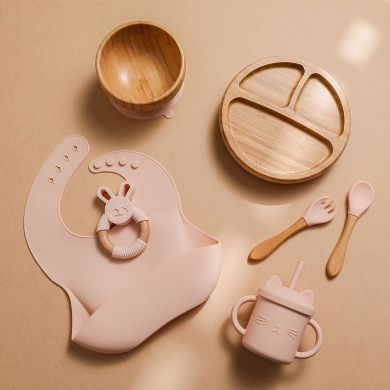 Ensemble d'alimentation pour tout-petits en bambou – Non toxique et réutilisable