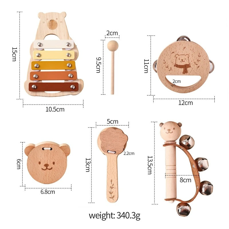 Montessori Wooden Instrument Set (0–3 Years)
